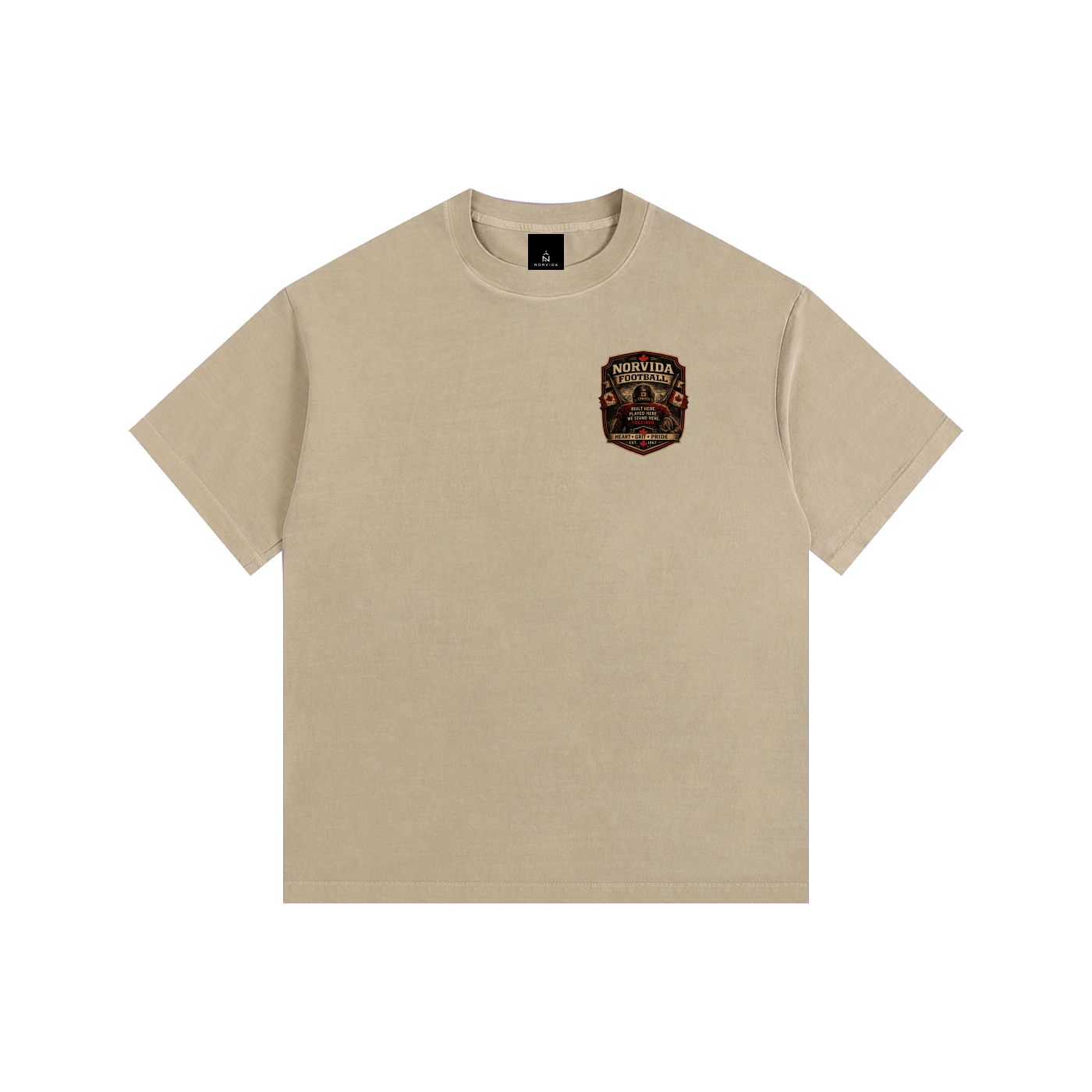 NORVIDA  Football Is Canada Vintage Washed Oversized Cotton T-Shirt | Canadian Football Graphic Tee