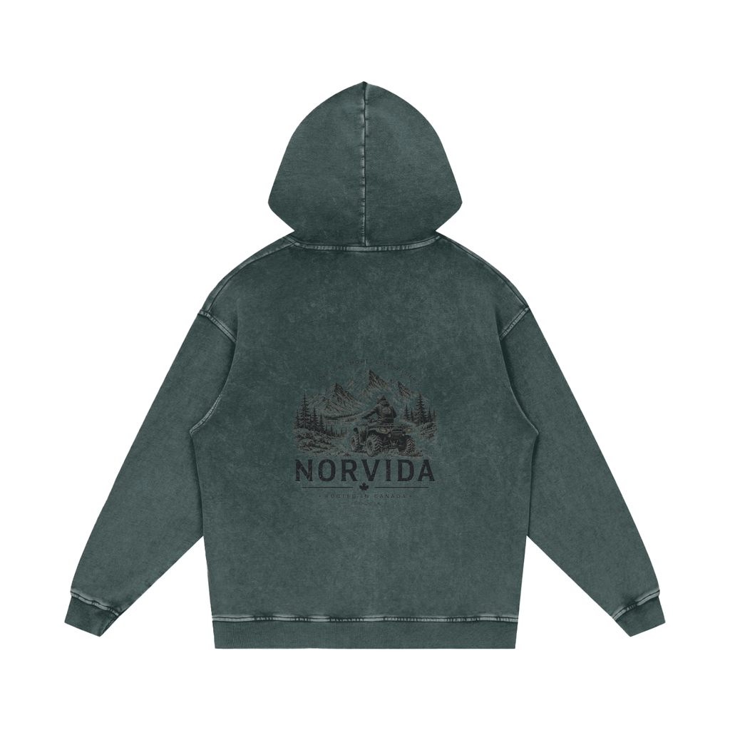 NORVIDA Trail Rider Snow Washed Loose Cotton Hoodie