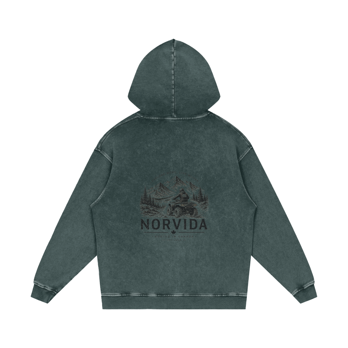 NORVIDA Trail Rider Snow Washed Loose Cotton Hoodie