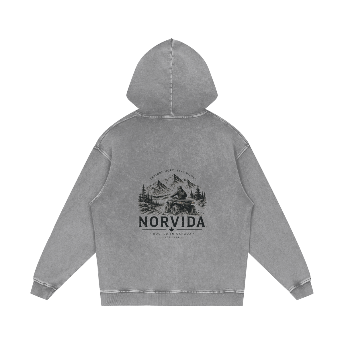 NORVIDA Trail Rider Snow Washed Loose Cotton Hoodie