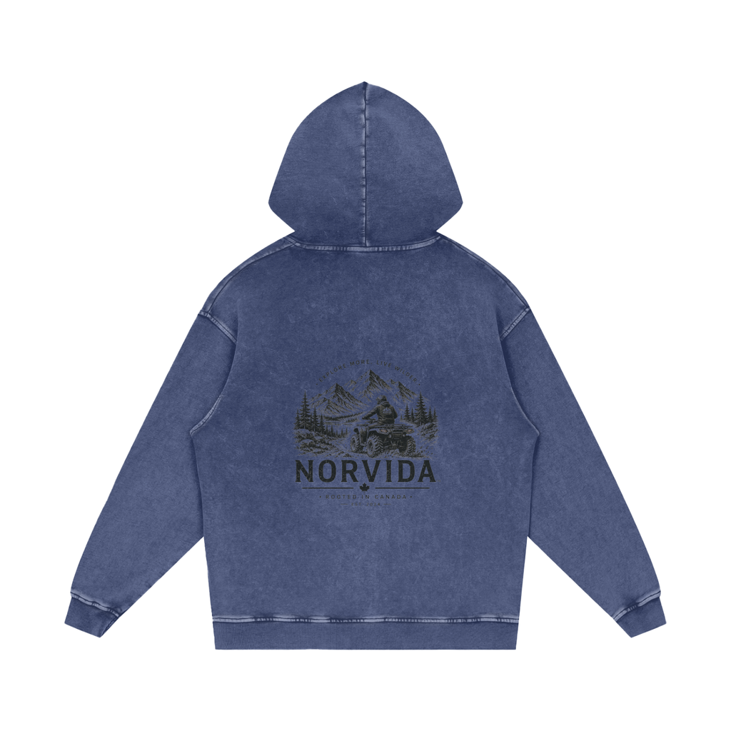 NORVIDA Trail Rider Snow Washed Loose Cotton Hoodie