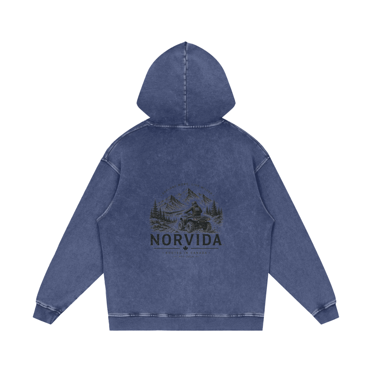 NORVIDA Trail Rider Snow Washed Loose Cotton Hoodie
