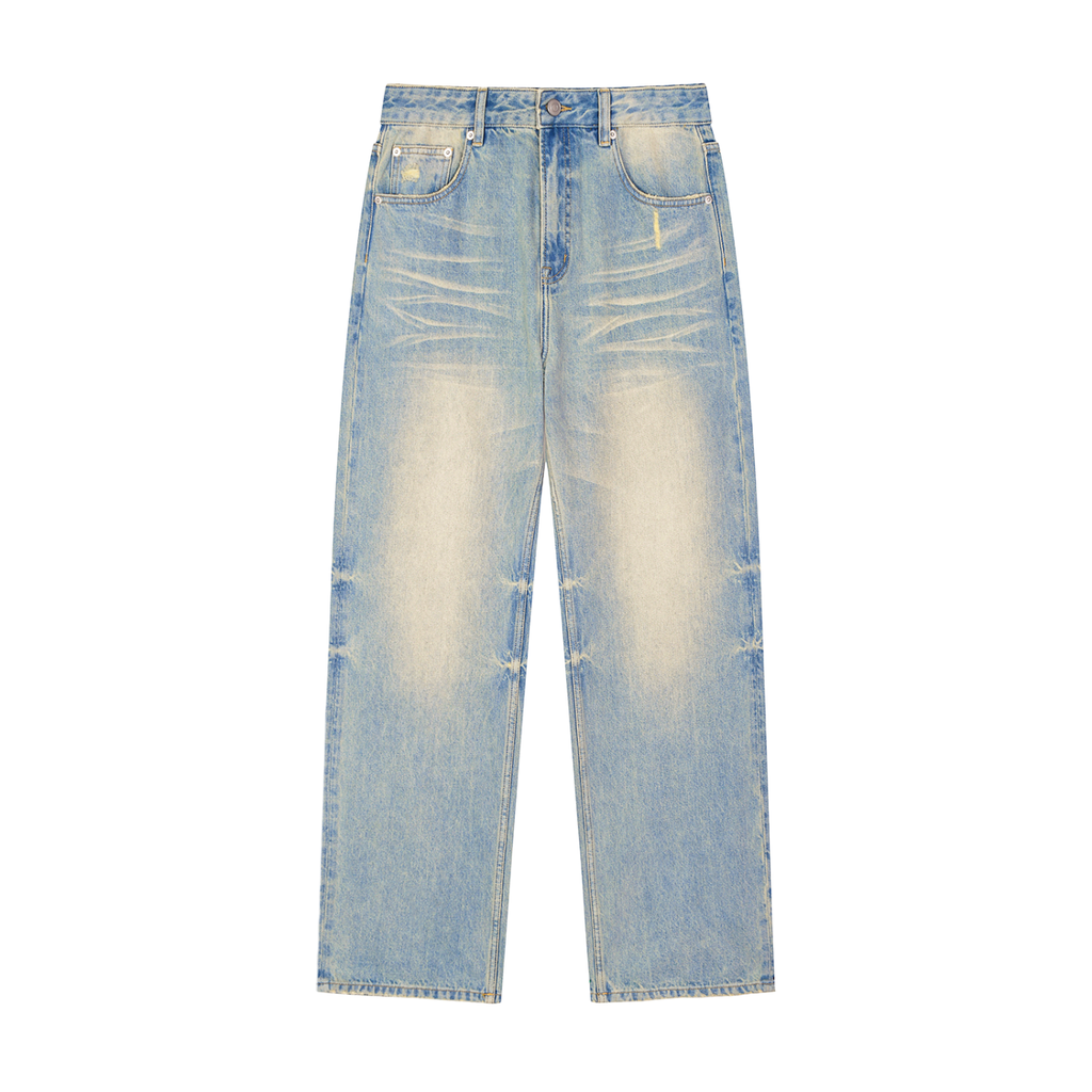 NORVIDA Vintage Wash Raw Hem Denim Jeans