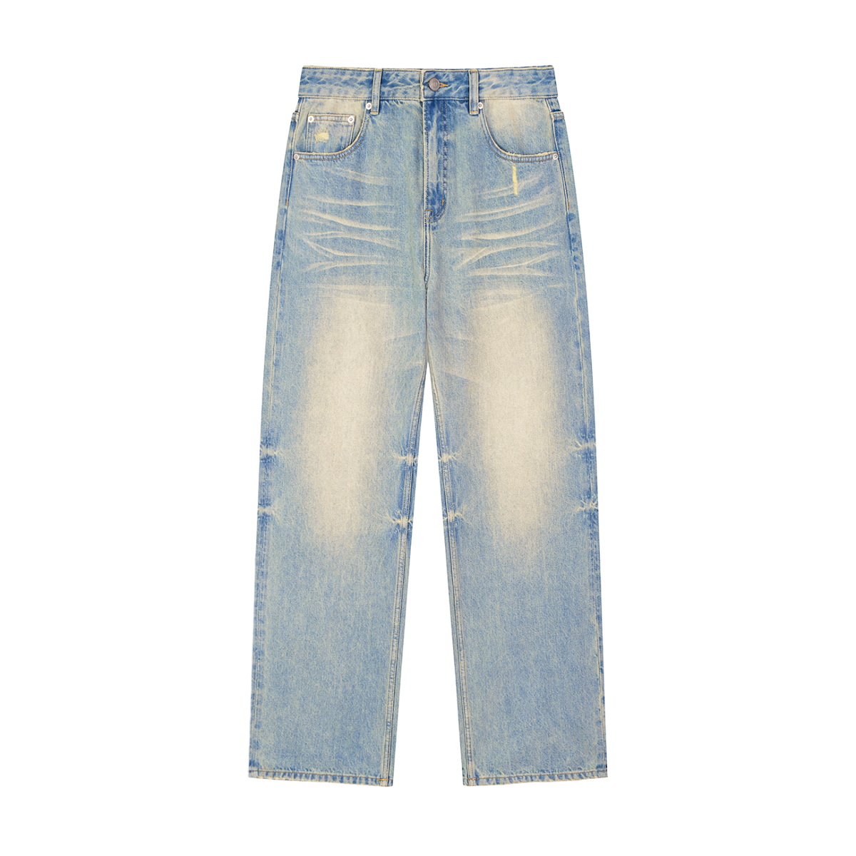 NORVIDA Vintage Wash Raw Hem Denim Jeans