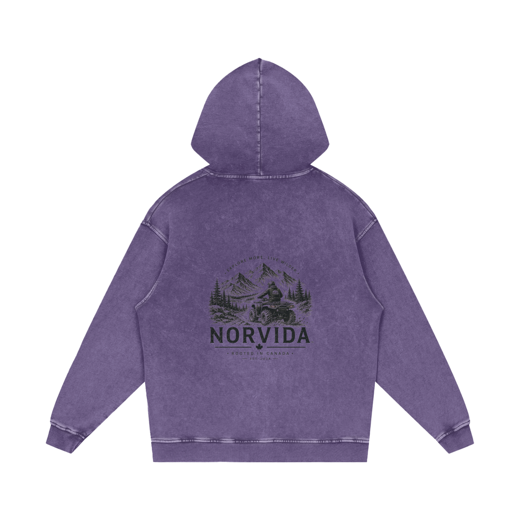 NORVIDA Trail Rider Snow Washed Loose Cotton Hoodie