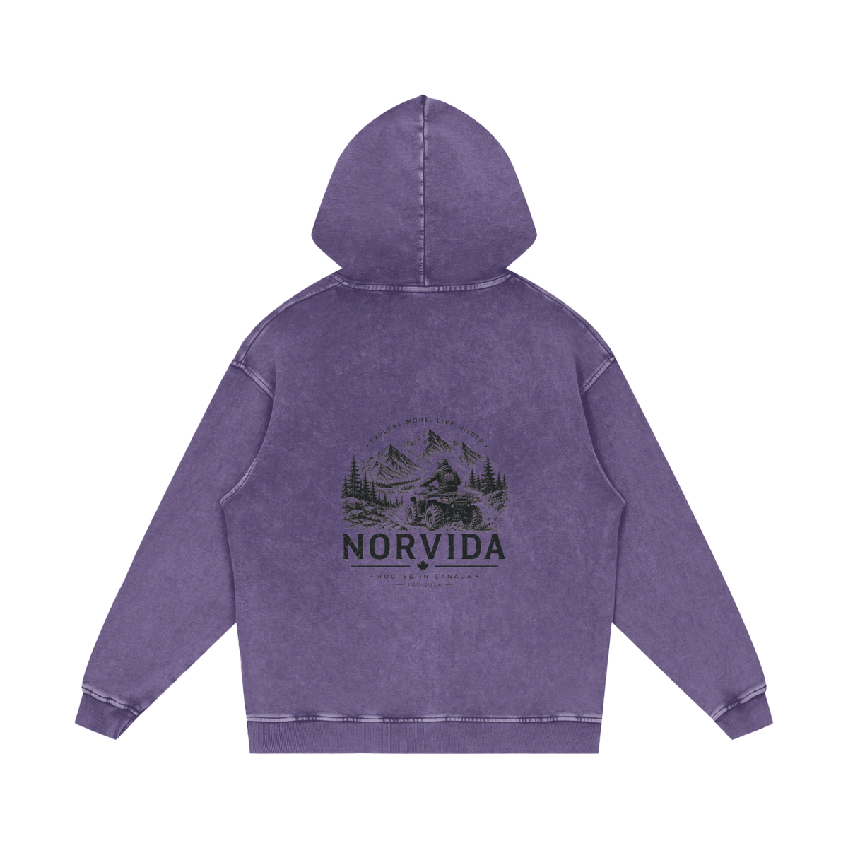 NORVIDA Trail Rider Snow Washed Loose Cotton Hoodie