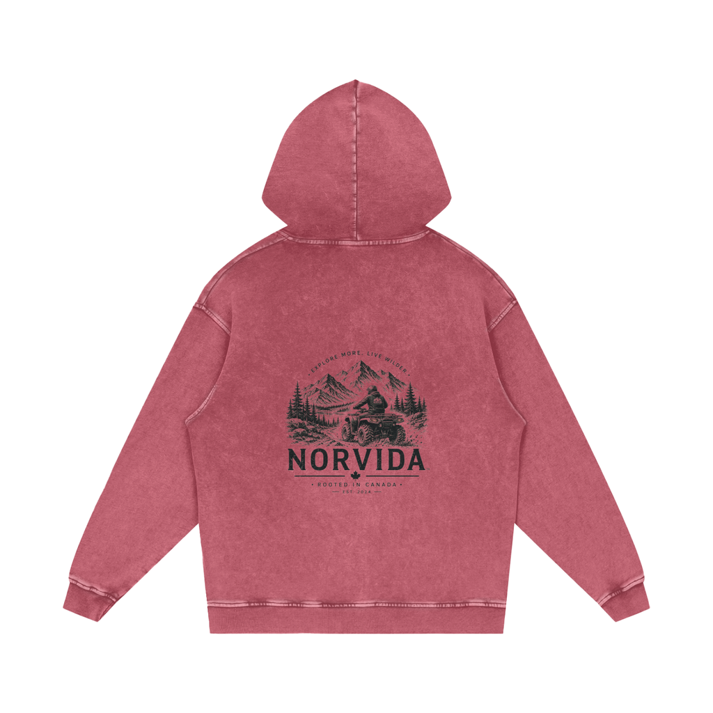 NORVIDA Trail Rider Snow Washed Loose Cotton Hoodie