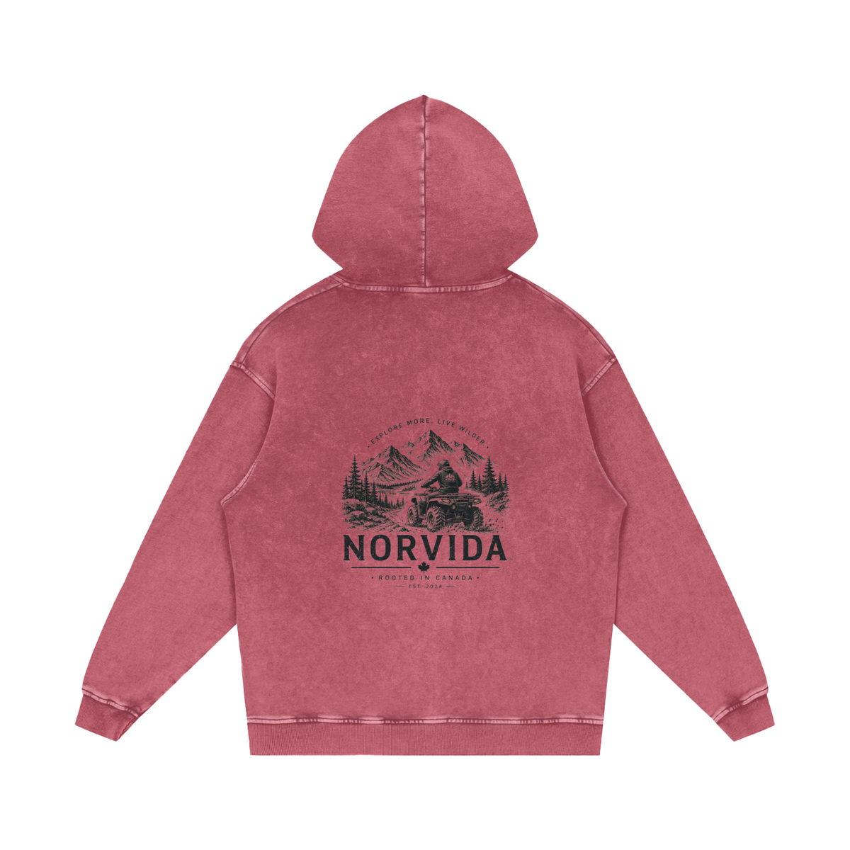 NORVIDA Trail Rider Snow Washed Loose Cotton Hoodie