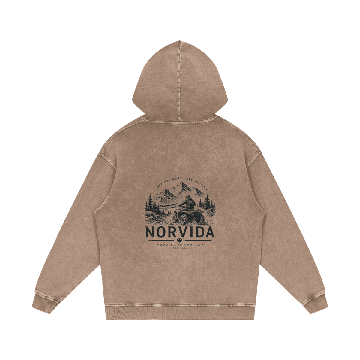 NORVIDA Trail Rider Snow Washed Loose Cotton Hoodie