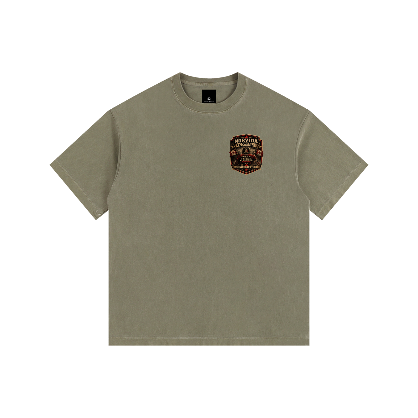 NORVIDA  Football Is Canada Vintage Washed Oversized Cotton T-Shirt | Canadian Football Graphic Tee